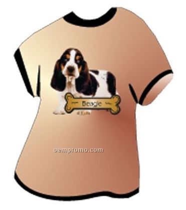 Beagle Dog T Shirt Acrylic Coaster W/ Felt Back