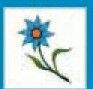 Stock Temporary Tattoo - Blue Flower (2"X2")
