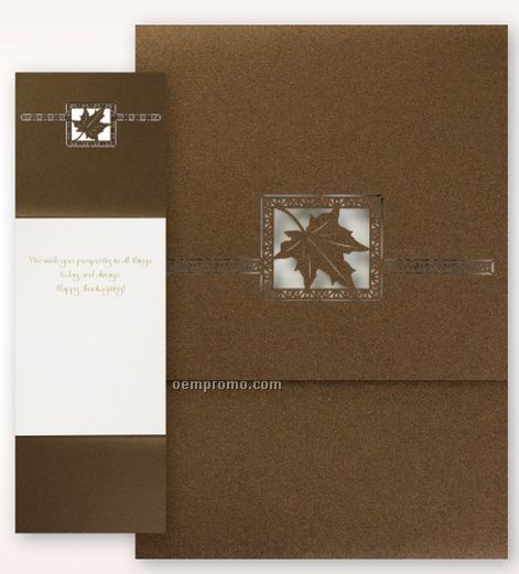 Autumn Brown Thanksgiving Card W/ Lined Envelope
