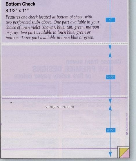Blank Laser 1-on-a-page Check Stock - 2 Part (Bottom Check)