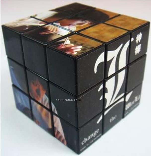 Custom Print Puzzles Cube, 2 9/16", 4 Color Process
