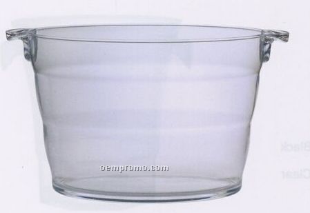 Large Napa Acrylic Ice Bucket W/ Handles & Ringed Body