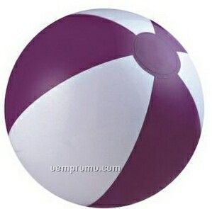 16" Inflatable Alternating Purple & White Beach Ball