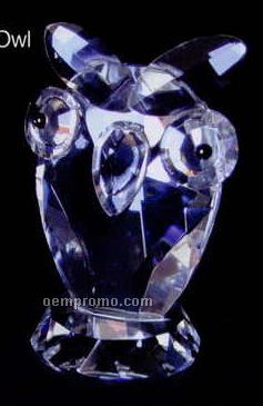 Optic Crystal Owl Figurine