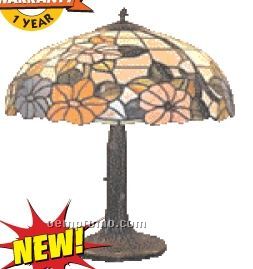 Wyndham House Floral Stained Glass Table Lamp (8"X14-1/8")