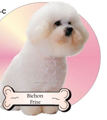 Bichon Frise Dog Acrylic Coaster W/ Felt Back