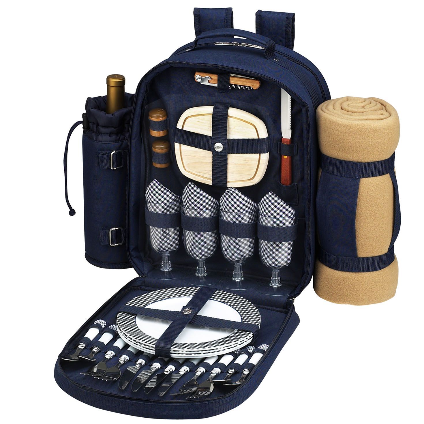 Bold Picnic Backpack Cooler For Four With Blanket