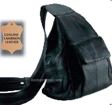 Embassy Solid Genuine Lambskin Leather Hobo Sling/ Backpack Purse