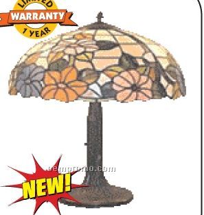Wyndham House Floral Stained Glass Table Lamp (11-7/8