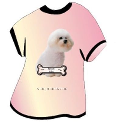Bichon Frise Dog T Shirt Acrylic Coaster W/ Felt Back