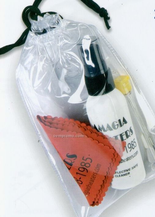 Premium Opper Fiber Cleaner Kit W/ White Cleaner Bottle In Drawstring Bag