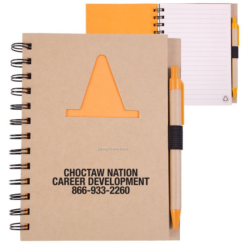 Recycle Die Cut Notebook: Construction Cone