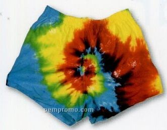 Soffe Flash Rainbow Adult Cheer Shorts (Royal Blue/ Red/ Yellow)
