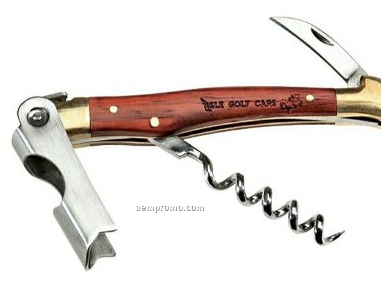 The Two Tone Rosewood And Gold Tone Wine Opener