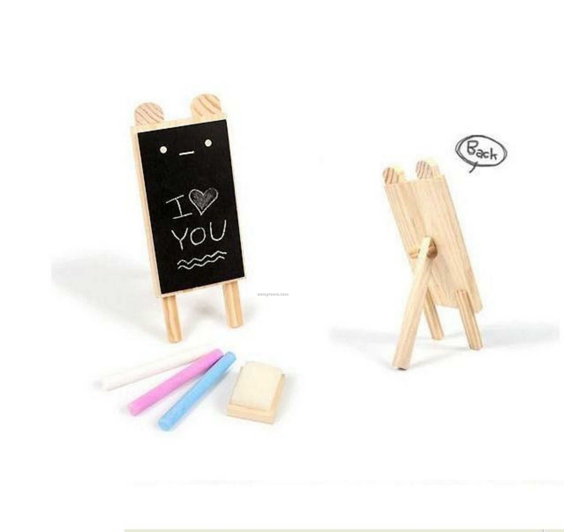 Wooden Mini Smile Bear Message Board / Mini Blackboard