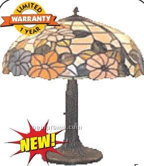 Wyndham House Floral Stained Glass Table Lamp (15-3/4"X23-1/4")