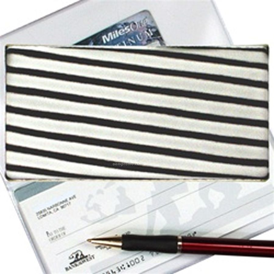 Black/White 3d Lenticular Checkbook Cover (Stripes)