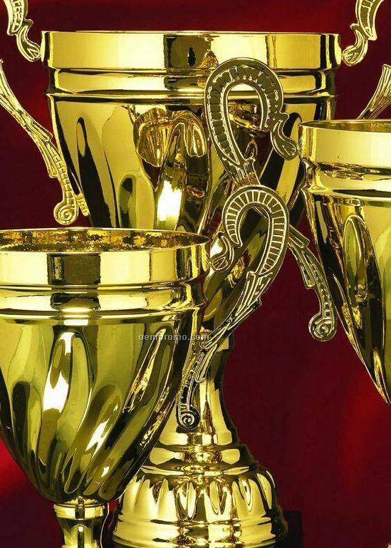 Gold Twist Trophy Cup W/ Base (16")