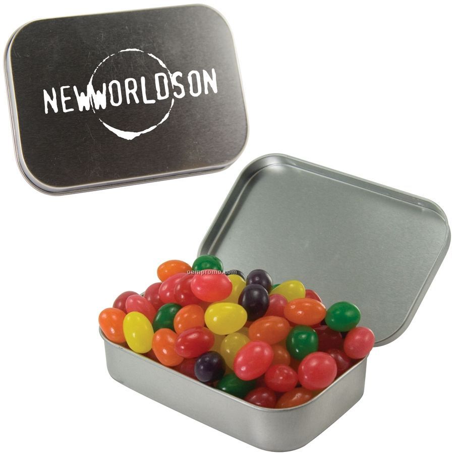 Large Silver Mint Tin With Jelly Bean