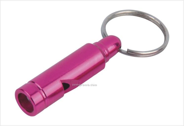 Laser Engrave Aluminum Whistle With Split Key Ring (2")