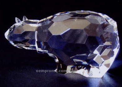 Optic Crystal Polar Bear Figurine