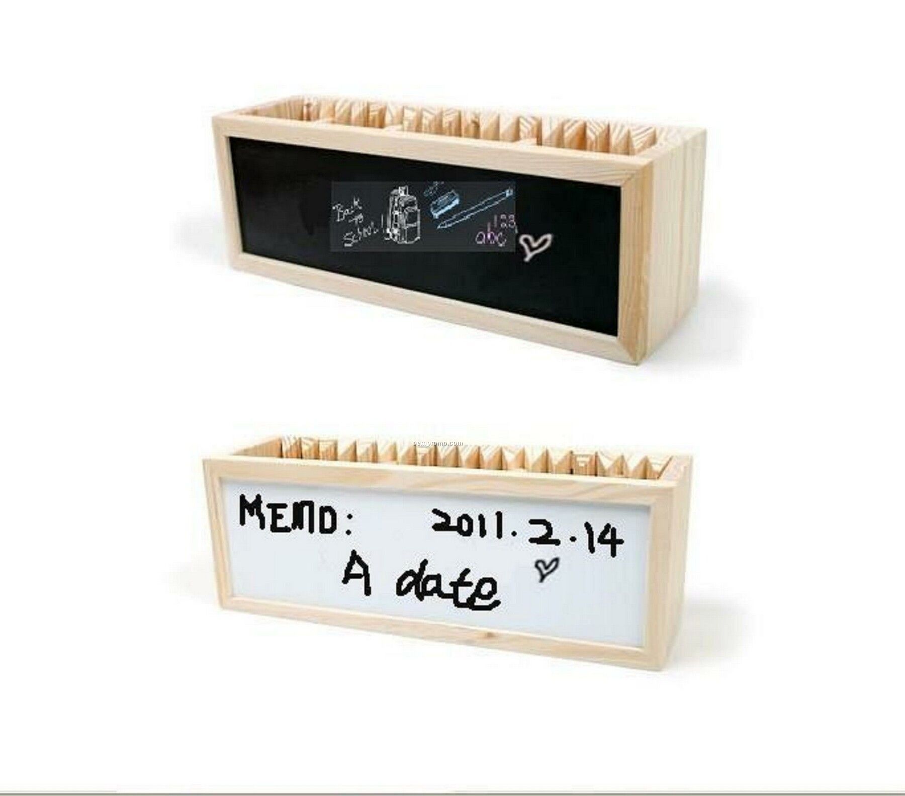 Pen Holder With Double-sided Magnetic Message Board / Mini Blackboard