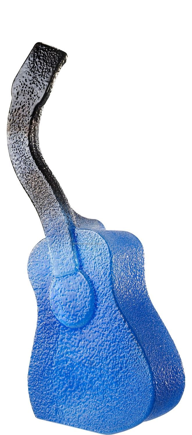 The Band Blue Glass Guitar Sculpture By Kjell Engman