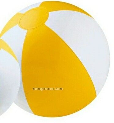 16" Inflatable Alternating Yellow & White Beach Ball