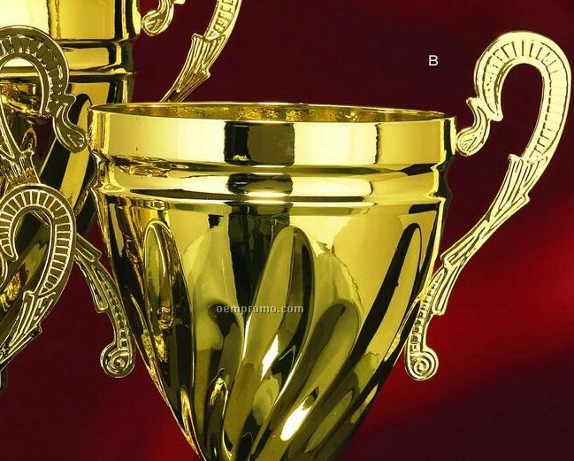 Gold Twist Trophy Cup W/ Base (14")