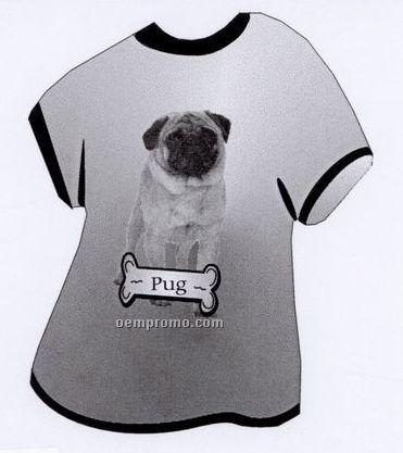 Pug Dog T Shirt Acrylic Coaster W/ Felt Back
