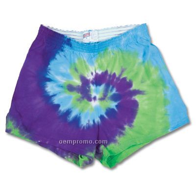 Soffe Panama Rainbow Adult Cheer Shorts (Purple/ Blue/ Green)