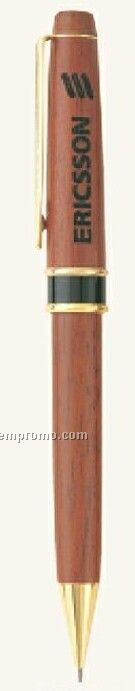 Woodland Genuine Rosewood Mechanical Pencil W/ Gold & Black Trim