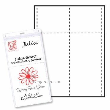 Classic Name Tag Paper Insert - 2 Color (4"X8" & 4"X3")