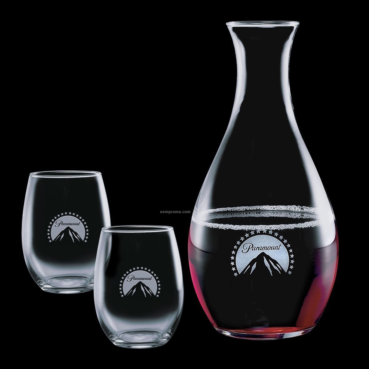 Riley Wine Carafe & 2 Stanford Stemless Wine Glasses