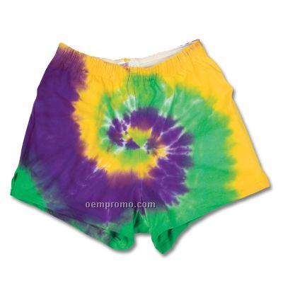 Soffe Fat Tuesday Rainbow Adult Cheer Shorts (Purple/ Green/ Yellow)