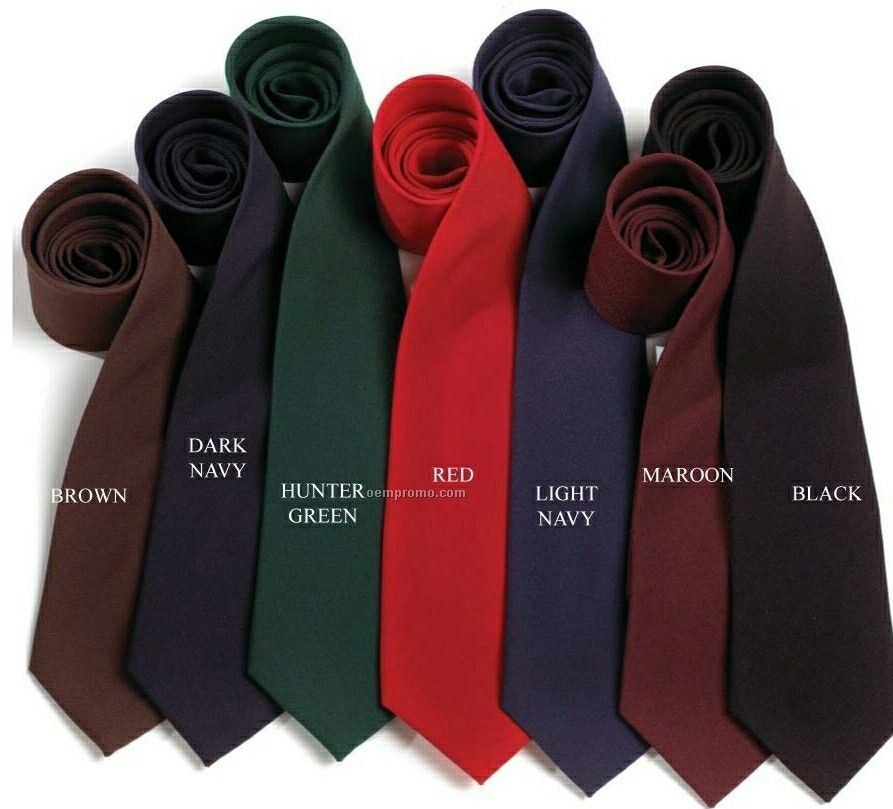 Wolfmark Clip On Polyester Poplin Tie - Black