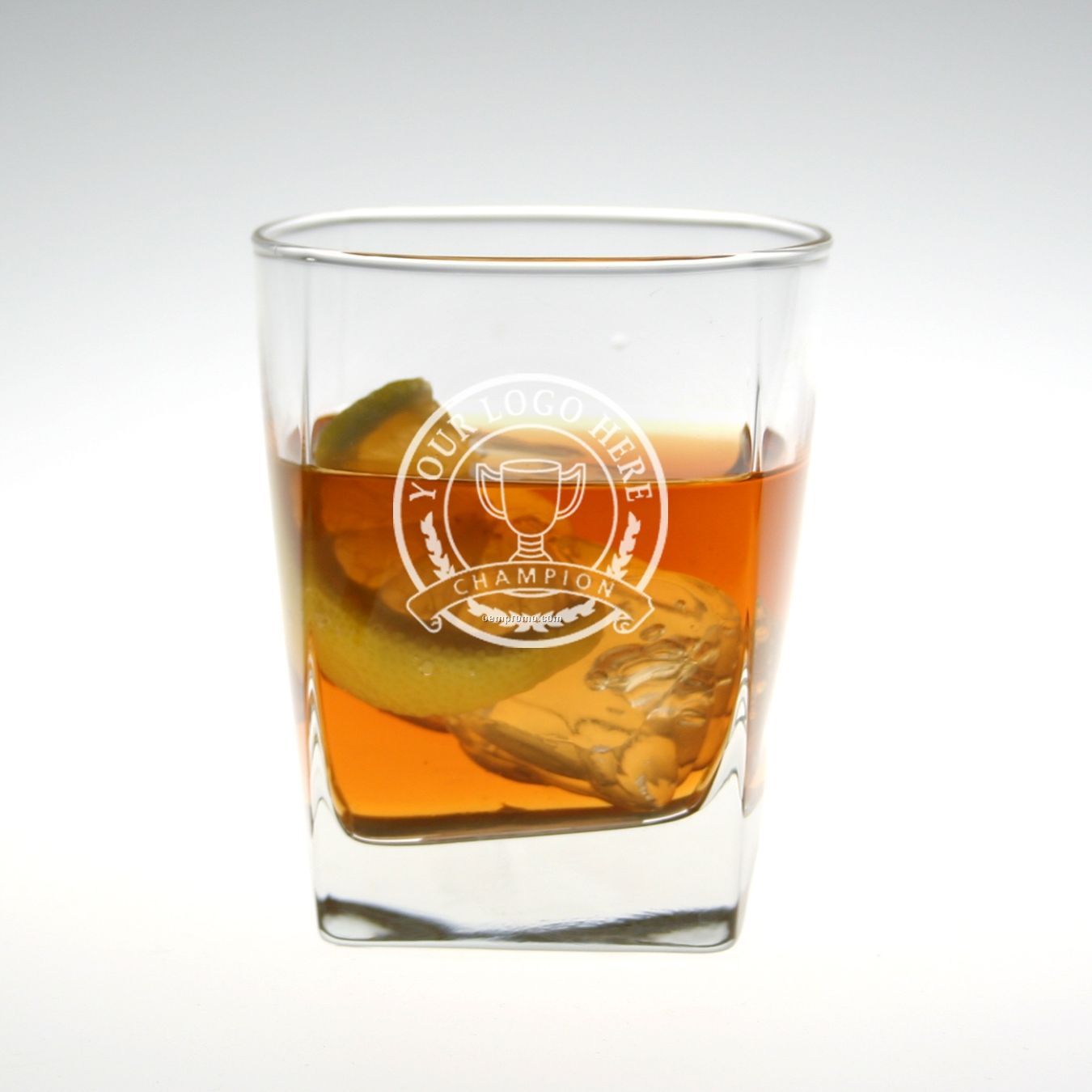 14 Oz. Signature Square Double Old Fashioned Glass (Deep Etch)