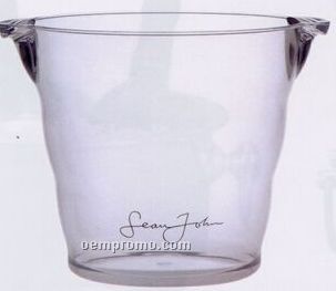 Plastic Mini Napa Wine Ice Bucket With 2 Handles & Ringed Body