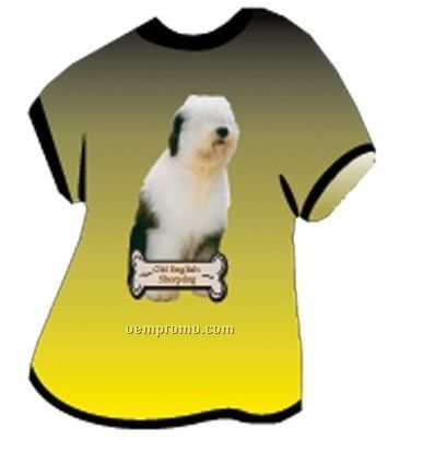 Sheepdog T Shirt Acrylic Coaster W/ Felt Back