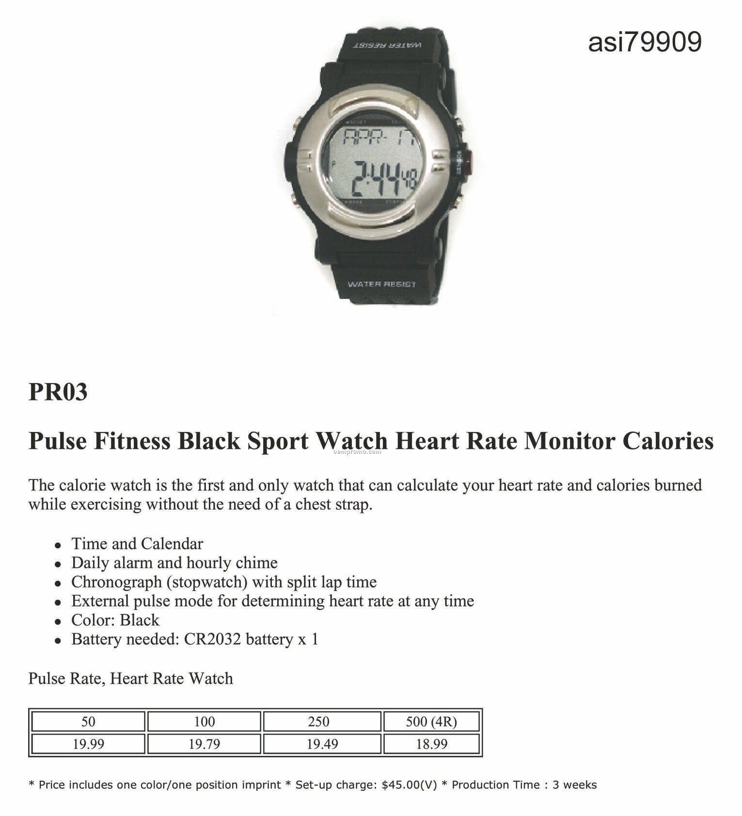 Sport Watch Heart Rate Pulse Monitor Calories