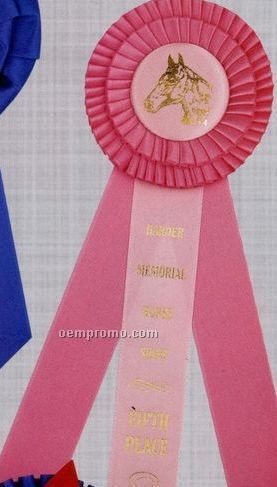 12 1/2" Custom Double Rosette With Triple 1 5/8"X10" Streamers