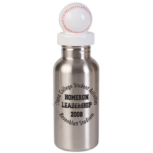 17 Oz. Stainless Steel Bottle W/ Baseball