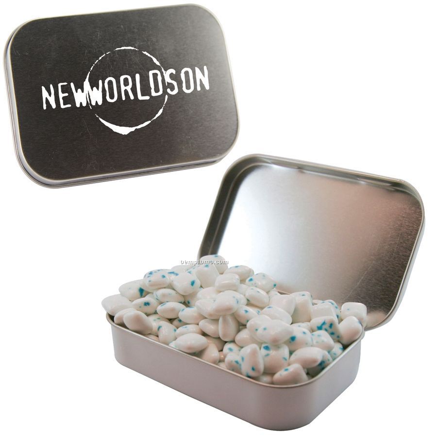 Large Silver Mint Tin With Sugar-free Gum