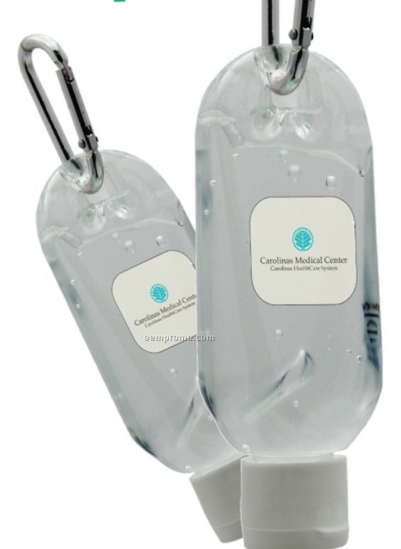 2 Oz. Hand Sanitizer With Carabiner Clip