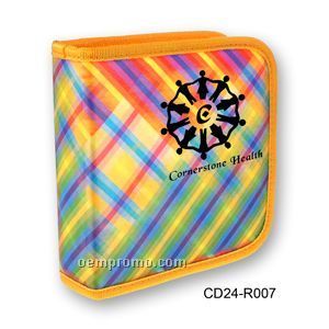 3d Lenticular CD Wallet/ Case W/Yellow Plaid - 24 Cd's (Stock)
