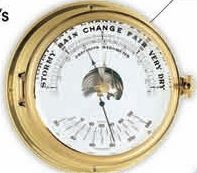 Brass Ship's Barometer/Thermometer (7