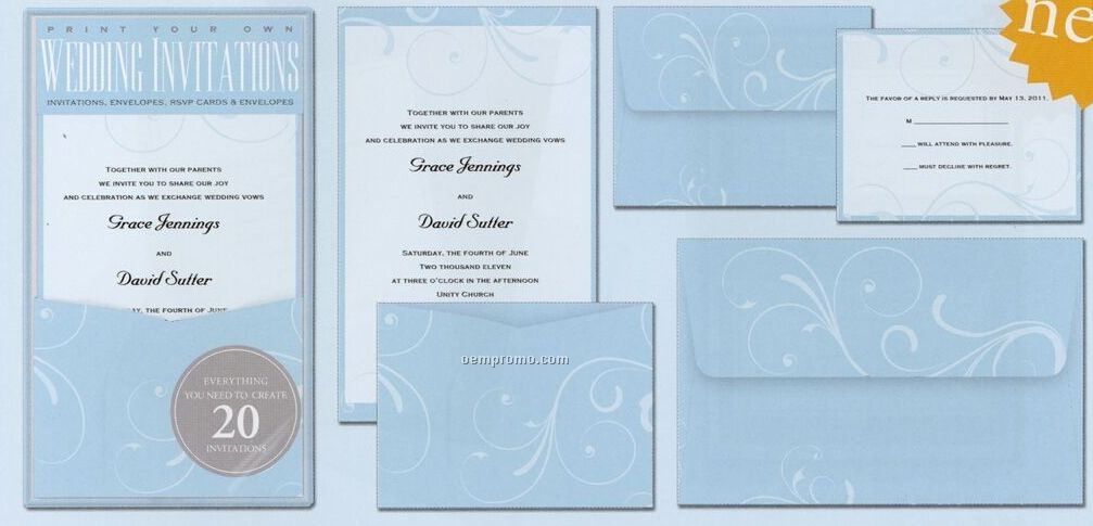 Elegance Wedding Deluxe Imprintable Invitation Kits