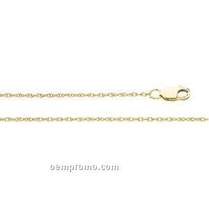 Ladies' 7" 14ky 1mm Lasered Titan Gold Rope Chain Bracelet