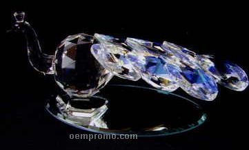 Optic Crystal Color Feather Peacock Figurine