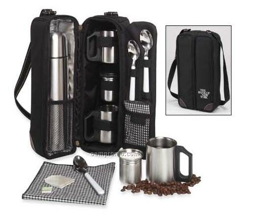 Coffee Tote Set For Two - Black